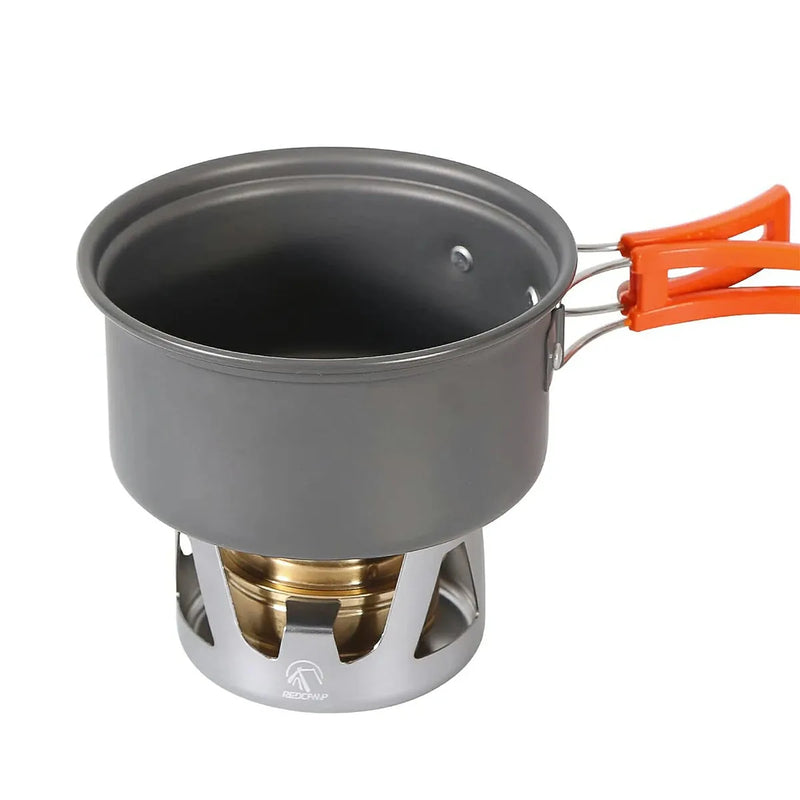 Load image into Gallery viewer, Mini Alcohol Stove with Aluminium Stand for Backpacking
