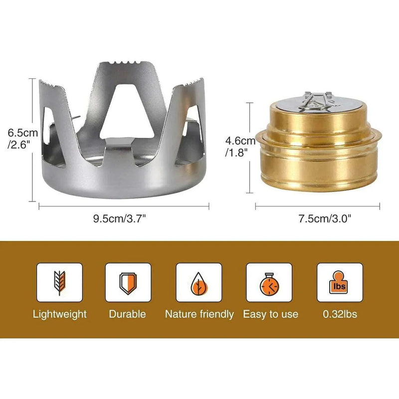 Load image into Gallery viewer, Mini Alcohol Stove with Aluminium Stand for Backpacking
