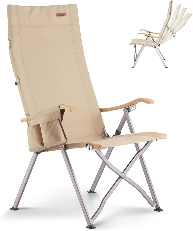 Load image into Gallery viewer, Ha1600 Adjustable Camping Chairs, High-Back Heavy Duty Folding Chair for Outside | ICECO
