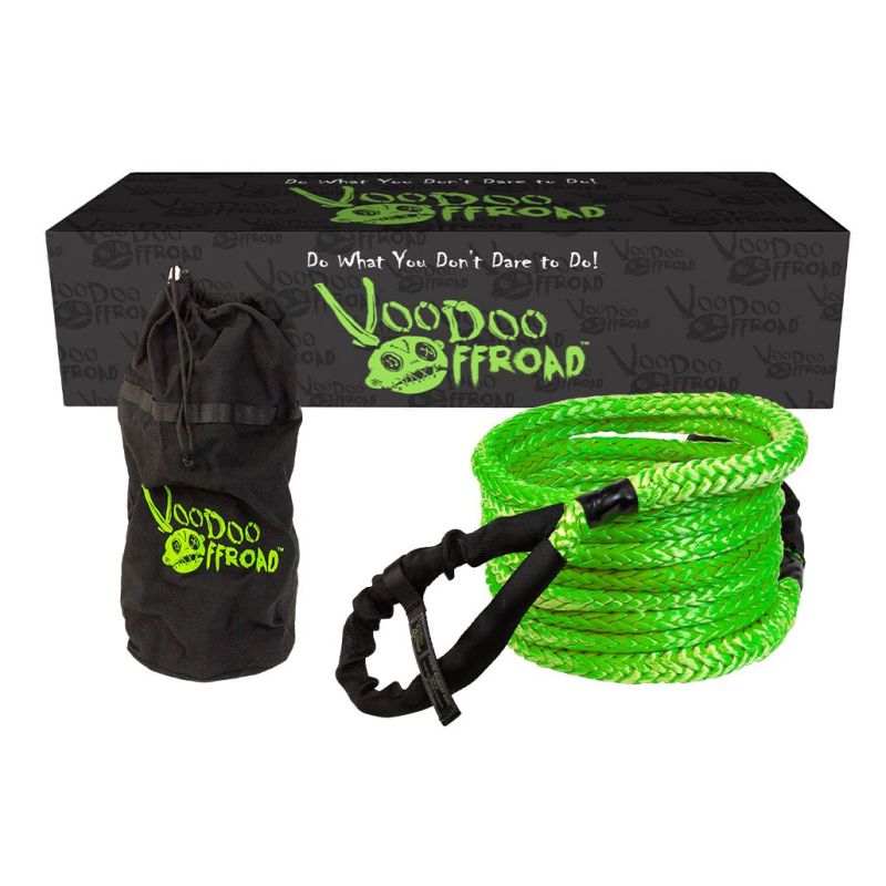 Load image into Gallery viewer, Voodoo Offroad 2.0 Santeria Series 3/4in x 30 ft Kinetic Recovery Rope with Rope Bag - Green
