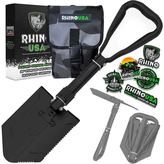 Rhino USA Folding Recovery Shovel W/Pick