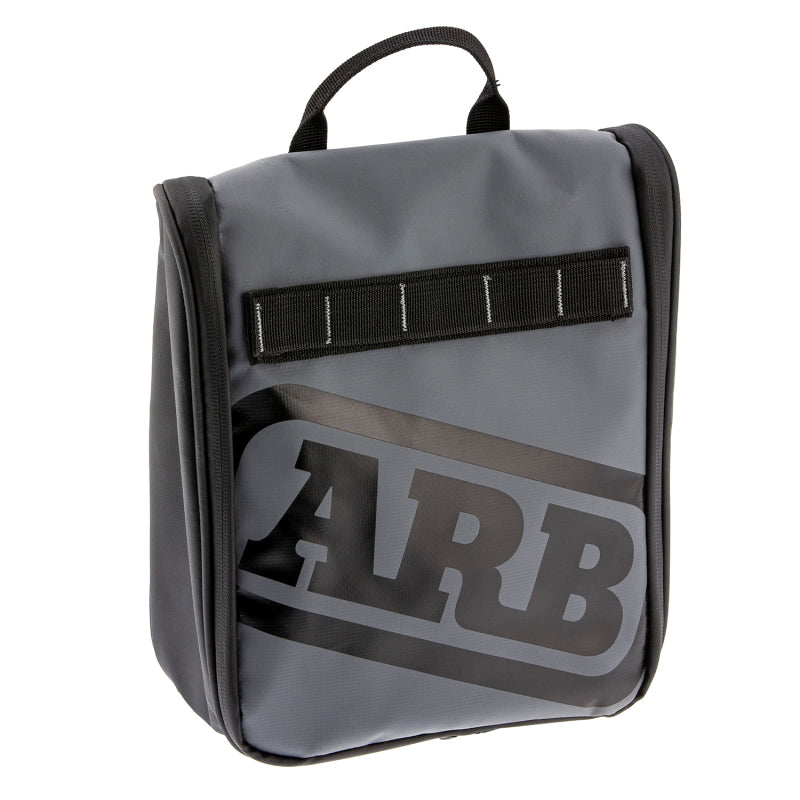 Load image into Gallery viewer, ARB Toiletries Bag Charcoal Finish w/ Red Highlights PVC Outer Shell Mesh Pockets Mirror
