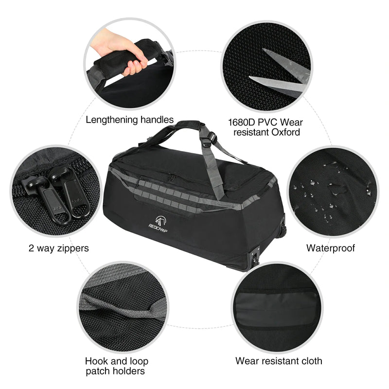 Load image into Gallery viewer, Large Duffle Bag with Wheels and Backpack Straps 100/120/140L
