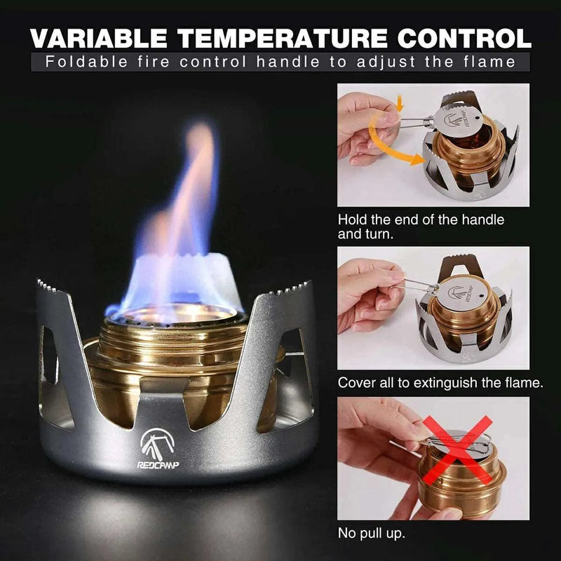 Load image into Gallery viewer, Mini Alcohol Stove with Aluminium Stand for Backpacking
