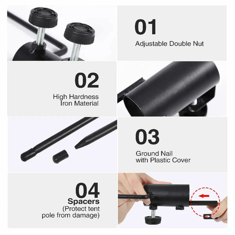 Load image into Gallery viewer, 2 Pack Camping Tent Rod Holder with Stakes
