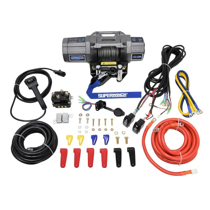 Load image into Gallery viewer, Superwinch 4500 LBS 12V DC 15/64in x 40ft Steel Rope Roller Fairlead SP 45 Winch
