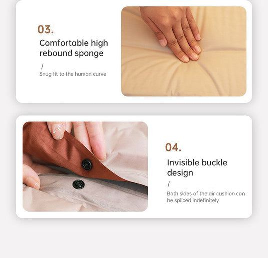 Product camouflage Can Be Spliced Self Inflating Cushion Air Mattress Camping Mat With Pillow