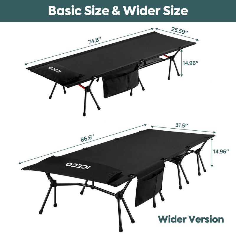 Load image into Gallery viewer, Camping Cot for Adults, Folding Cot, Portable Bed Sleeping Cot | ICECO
