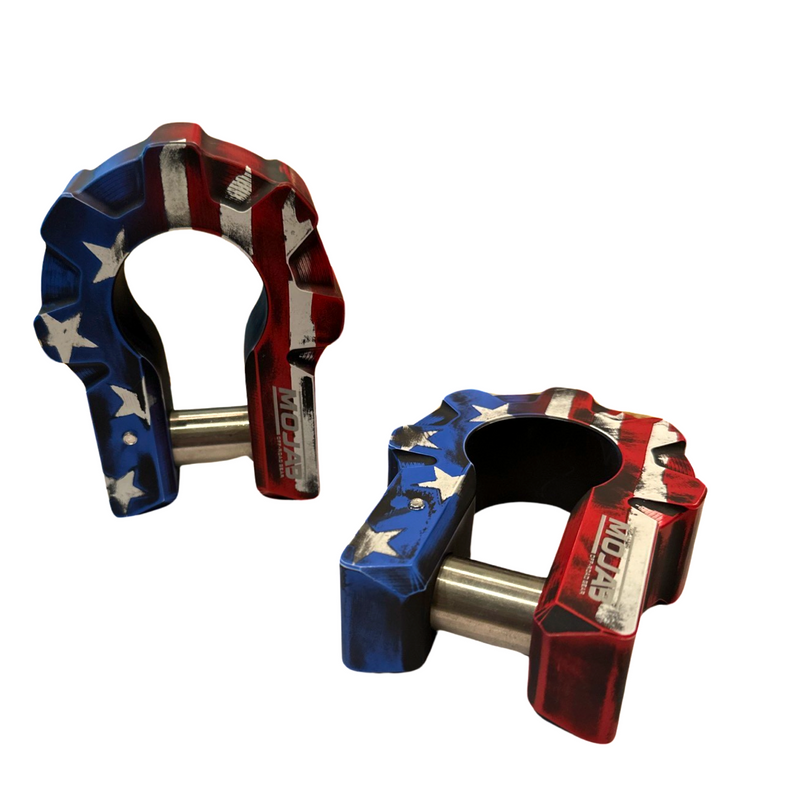 Load image into Gallery viewer, American Flag - 3/4&#39;&#39; Extreme duty Aluminum Shackle set (9T) - (LIFE TIME WARRANTY*)
