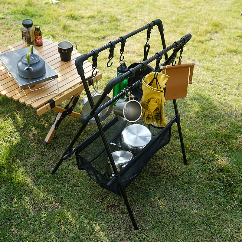 Load image into Gallery viewer, Outdoor camping folding shelf camping car drying rack drying net drying rack storage rack
