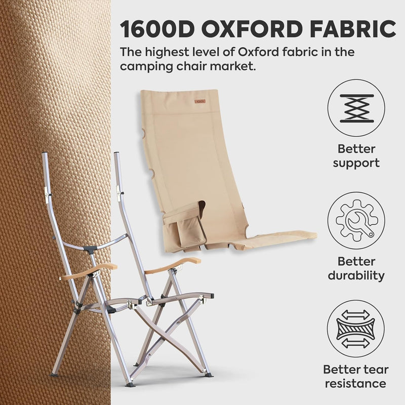 Load image into Gallery viewer, Ha1600 Adjustable Camping Chairs, High-Back Heavy Duty Folding Chair for Outside | ICECO
