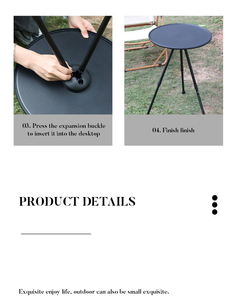 Load image into Gallery viewer, Outdoor Furniture Balcony Lightweight Portable Aluminum Height Adjustable Small Round Outdoor Folding Picnic Camping Table
