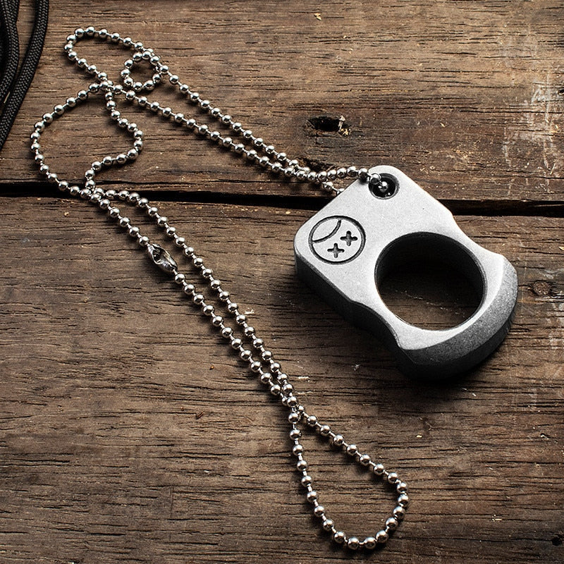 Load image into Gallery viewer, Alloy Steel Outdoor Survival Tool EDC Tactical Tool Multifunctional Ring Pendant Ring Pendant Window Breaker Titanium Edc
