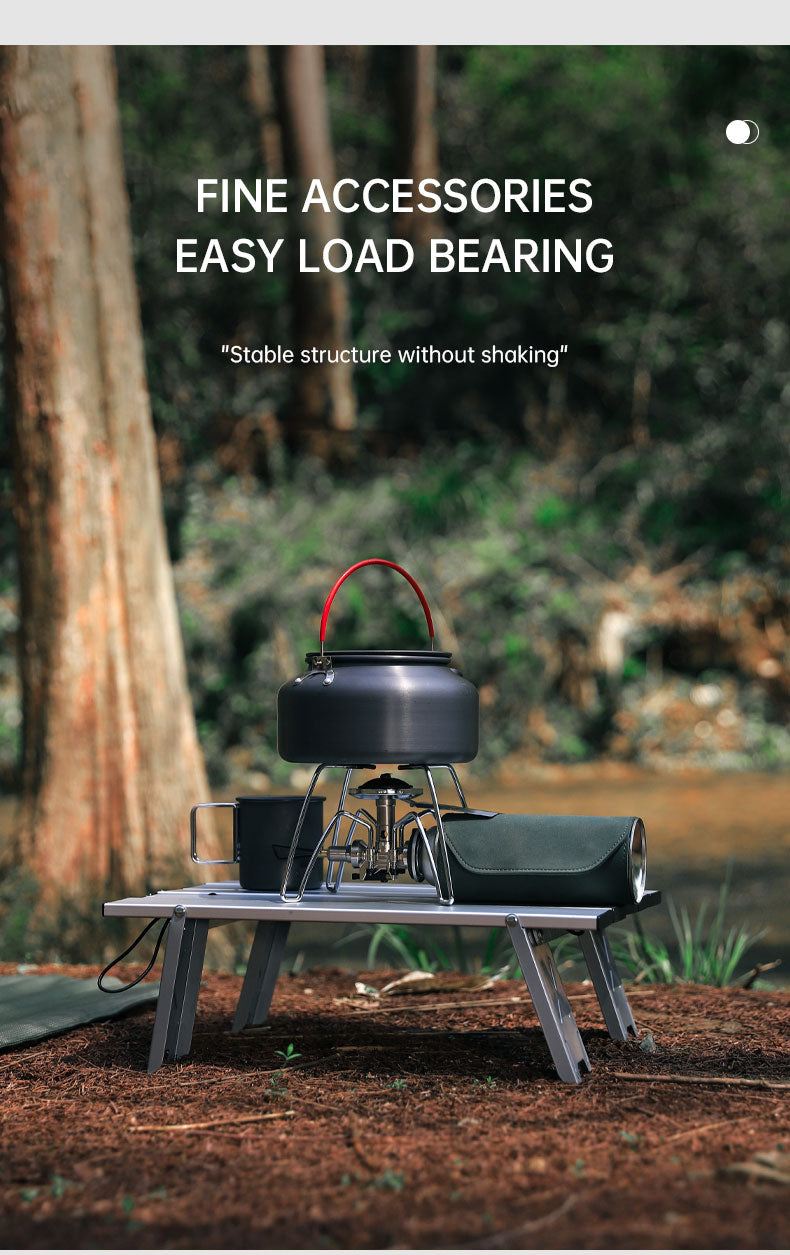 Load image into Gallery viewer, Black Lightweight Portable Folding Ultralight Roll Up Mini Aluminum Picnic Camping Table Foldable For Outdoor Hiking
