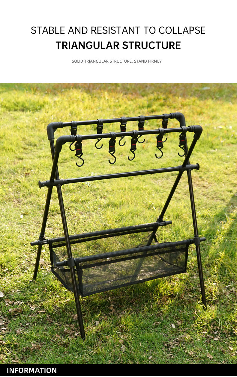 Load image into Gallery viewer, Outdoor camping folding shelf camping car drying rack drying net drying rack storage rack
