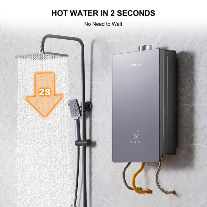 Load image into Gallery viewer, Camplux 4.22 GPM Indoor Tankless Hot Water Heater | Gray

