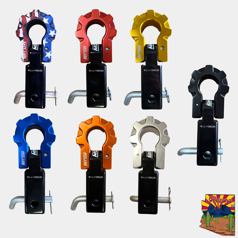 Load image into Gallery viewer, 2&#39;&#39; Aluminum Hitch Receiver with Aluminum D-Shackle 9T (LIFETIME WARRANTY)
