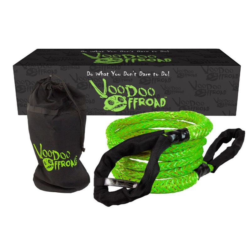 Load image into Gallery viewer, Voodoo Offroad 2.0 Santeria Series 7/8in x 20 ft Kinetic Recovery Rope with Rope Bag - Green
