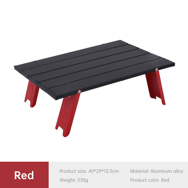 Load image into Gallery viewer, Black Lightweight Portable Folding Ultralight Roll Up Mini Aluminum Picnic Camping Table Foldable For Outdoor Hiking
