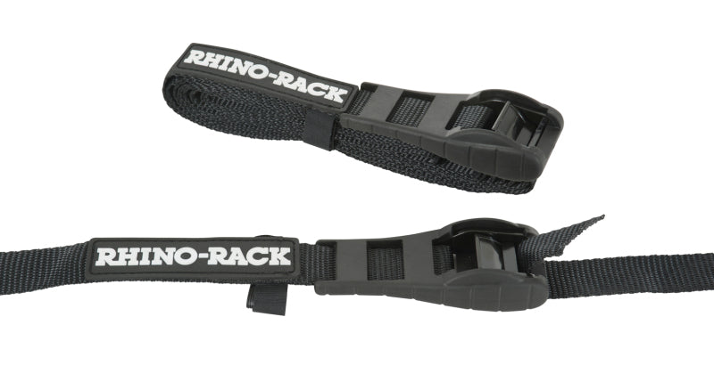 Load image into Gallery viewer, Rhino-Rack Rapid Tie Down Straps w/Buckle Protector - 3.5m/11.5ft - Pair - Black
