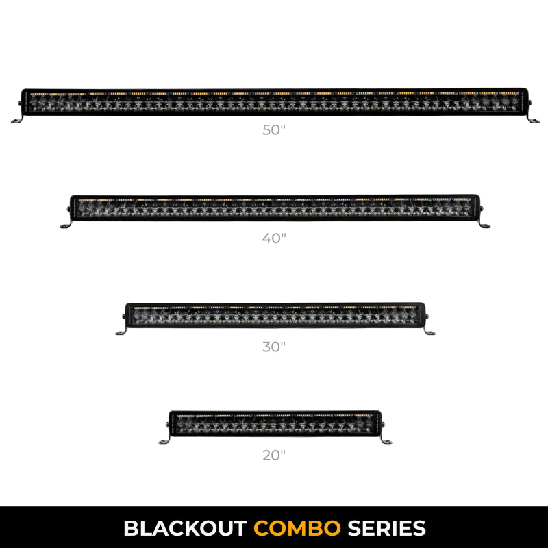 Load image into Gallery viewer, Go Rhino Universal Blackout Combo Series 50in Double Row LED Light Bar w/ Amber Lighting - Black
