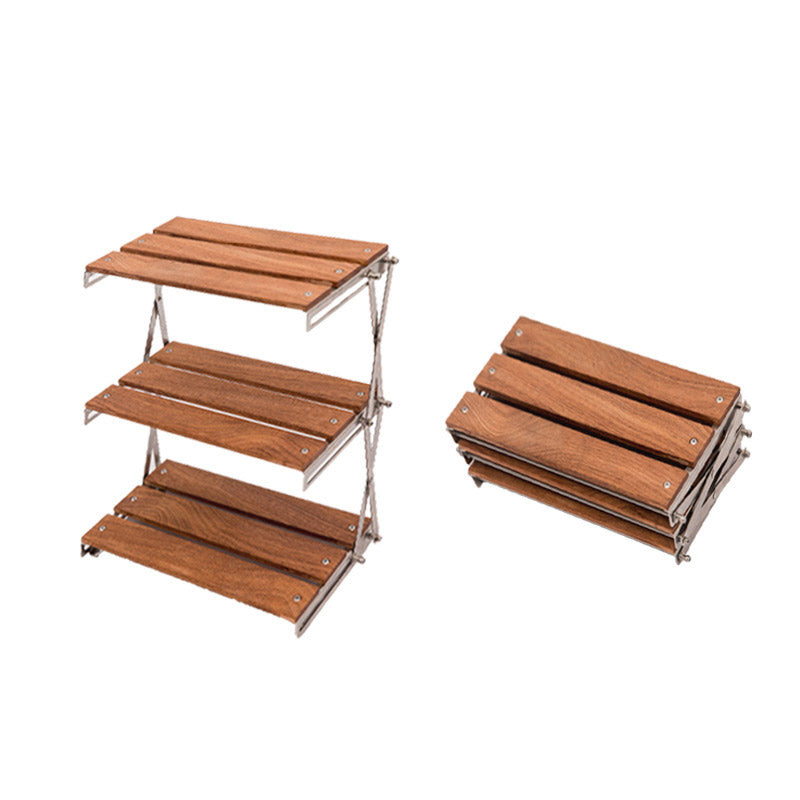 Load image into Gallery viewer, Mountaineering Outdoor Camping Rack Portable Storage Rack Three Layer Rack With Foldable Picnic Camping Barbecue Folding Table
