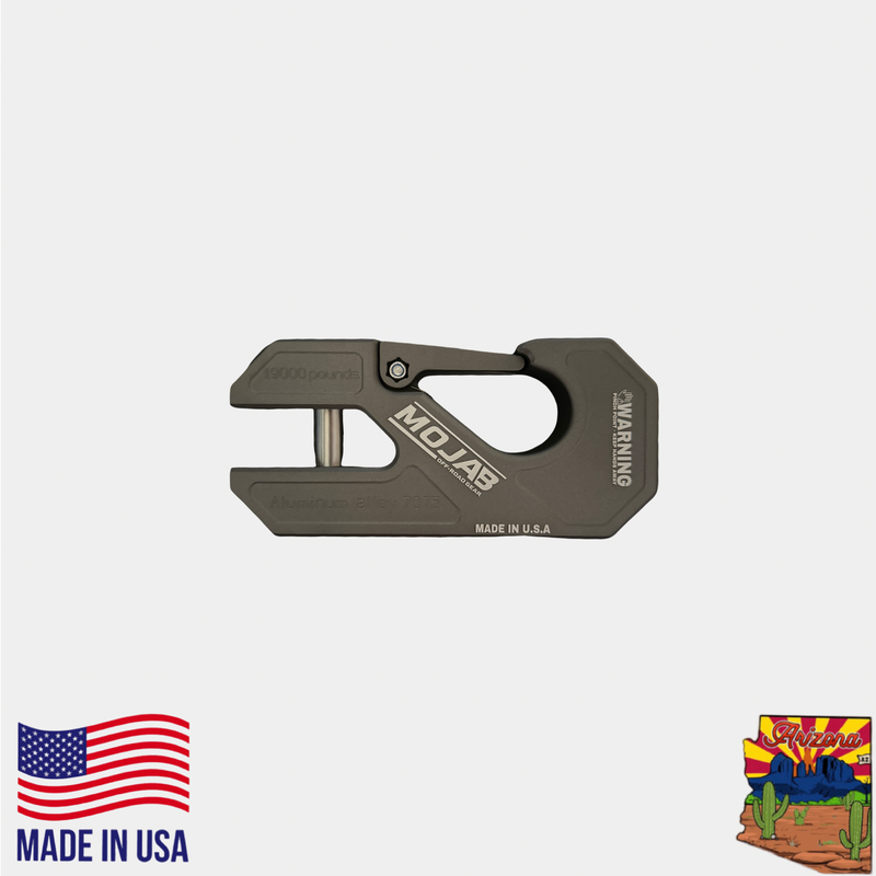 Load image into Gallery viewer, Aluminum winch shackle, closed latch (LIFE TIME WARRANTY*)
