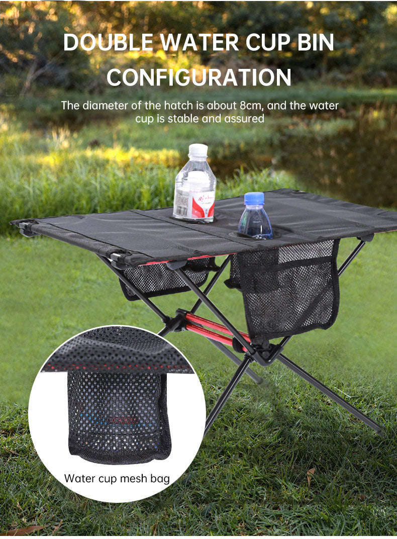 Load image into Gallery viewer, Ultra Light Folding Table Outdoor Camping Camping Car Portable Barbecue Picnic Cup Hole Mobile Phone Bag Small Table
