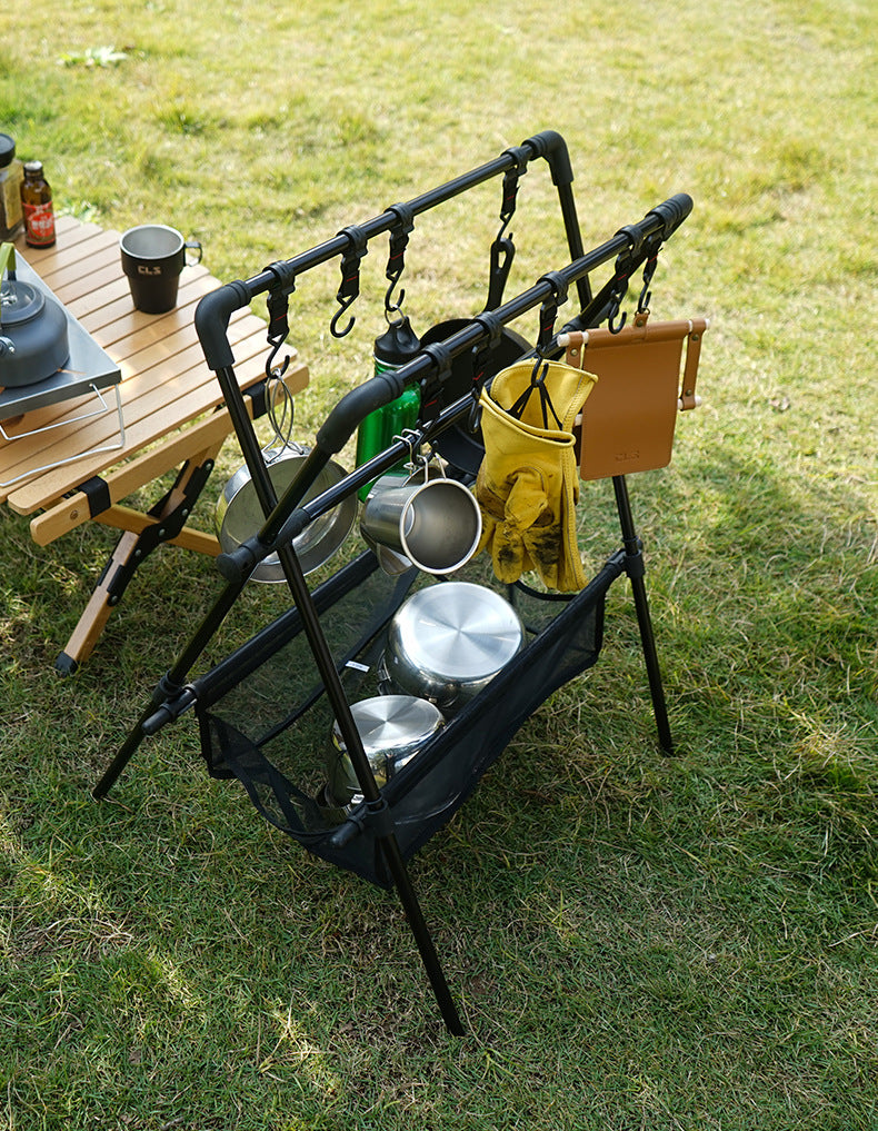 Load image into Gallery viewer, Outdoor camping folding shelf camping car drying rack drying net drying rack storage rack
