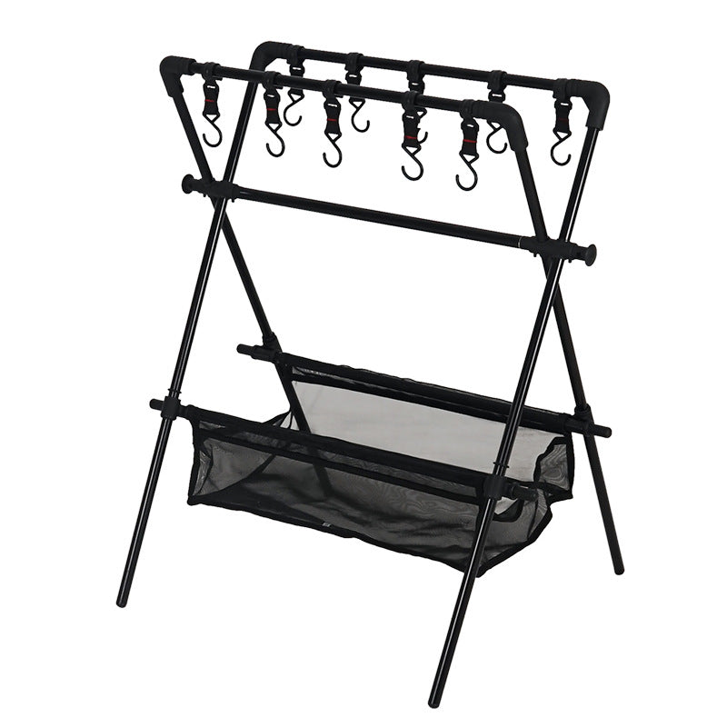 Load image into Gallery viewer, Outdoor camping folding shelf camping car drying rack drying net drying rack storage rack
