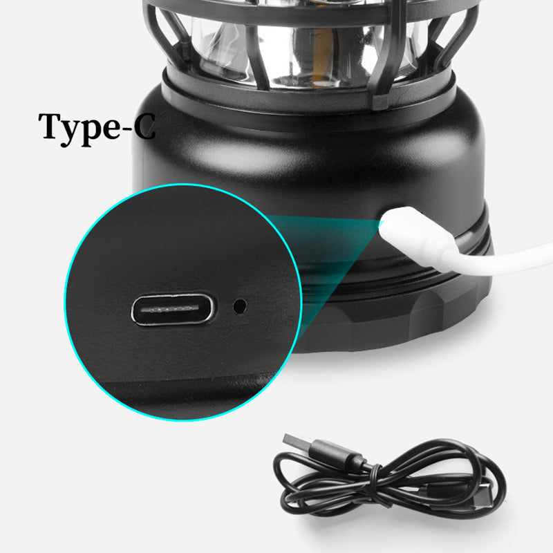 Load image into Gallery viewer, Portable Camping Lamp Rechargeable Retro Horselight Outdoor Multi-Functional Camping Tent Lamp Portable Lamp Stepless Dimming
