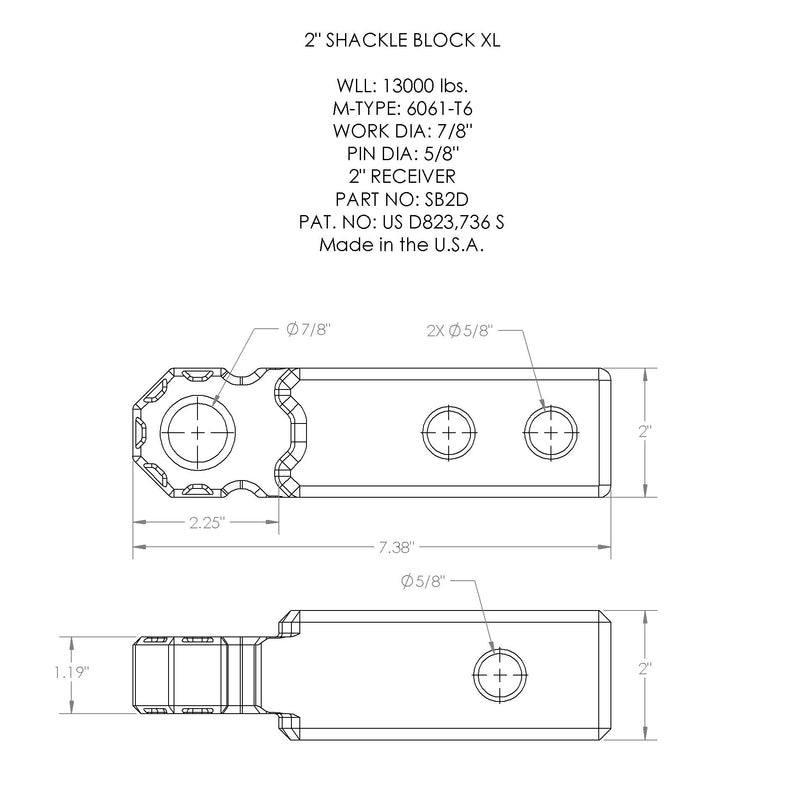 Load image into Gallery viewer, Shackle Block 2&quot; Assembly - Red
