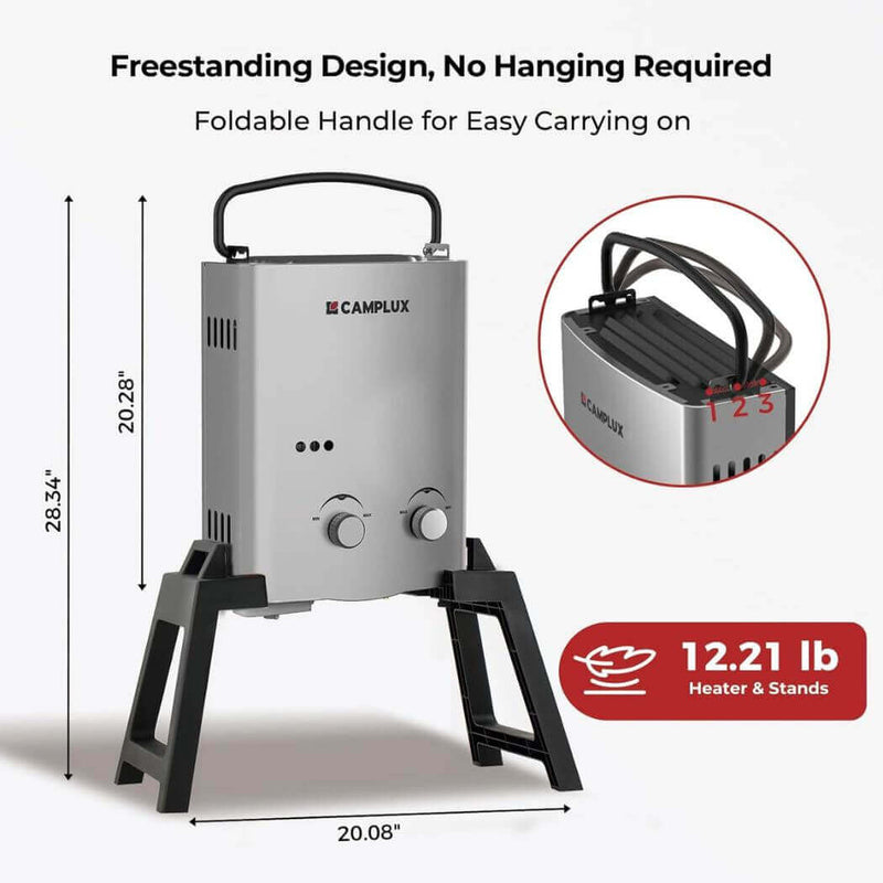 Load image into Gallery viewer, Camplux AY132GMAX Portable Propane Water Heater With Stand
