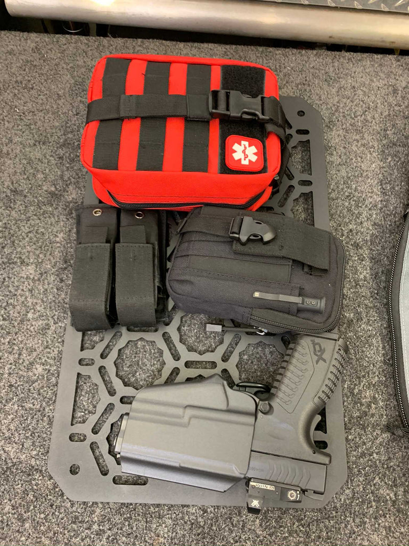 Load image into Gallery viewer, Backpack Insert Panel kit - with pistol holder, first aid kit, dual mag holder, Molle pouch
