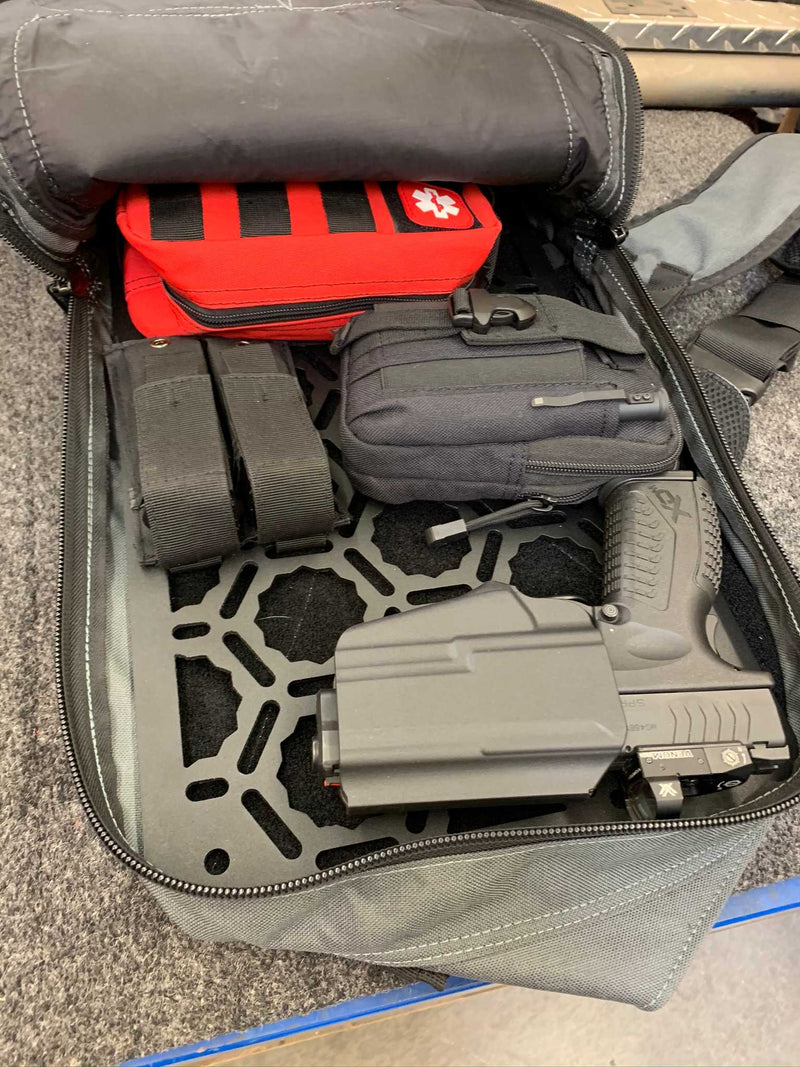 Load image into Gallery viewer, Backpack Insert Panel kit - with pistol holder, first aid kit, dual mag holder, Molle pouch
