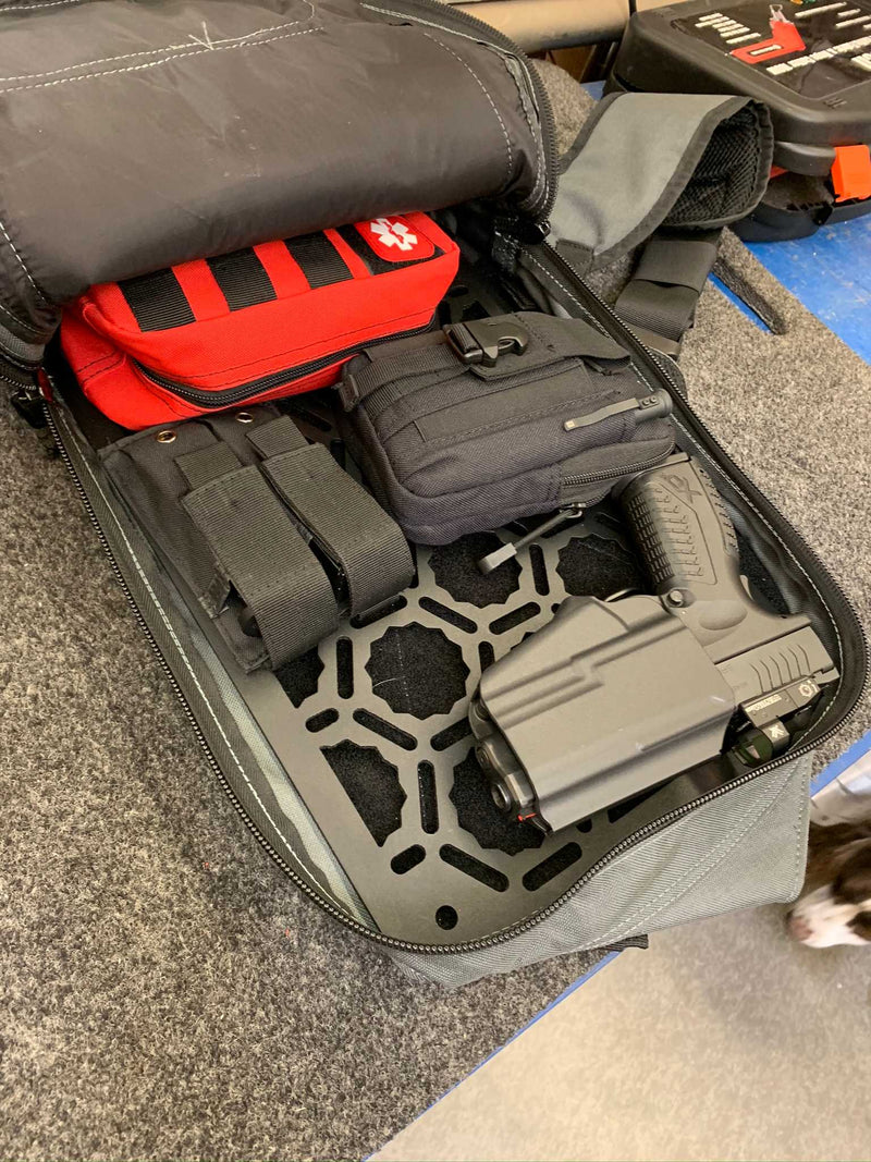 Load image into Gallery viewer, Backpack Insert Panel kit - with pistol holder, first aid kit, dual mag holder, Molle pouch

