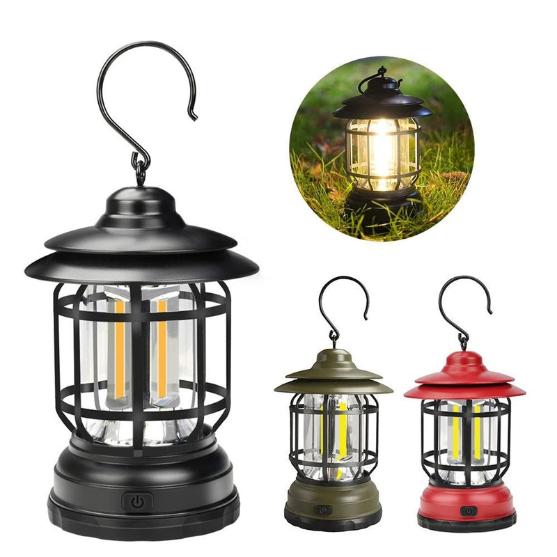 Load image into Gallery viewer, Portable Camping Lamp Rechargeable Retro Horselight Outdoor Multi-Functional Camping Tent Lamp Portable Lamp Stepless Dimming

