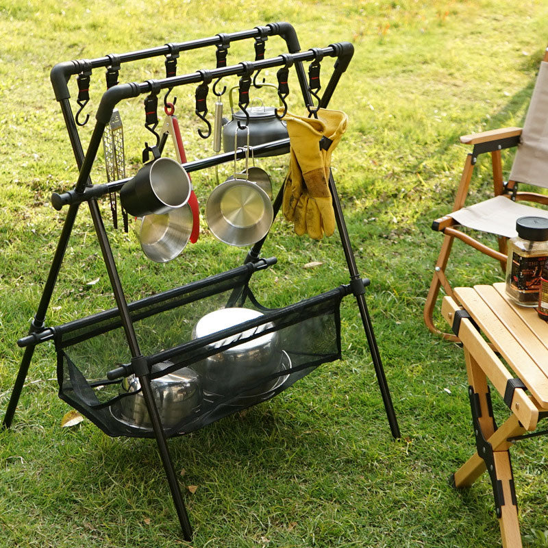 Load image into Gallery viewer, Outdoor camping folding shelf camping car drying rack drying net drying rack storage rack
