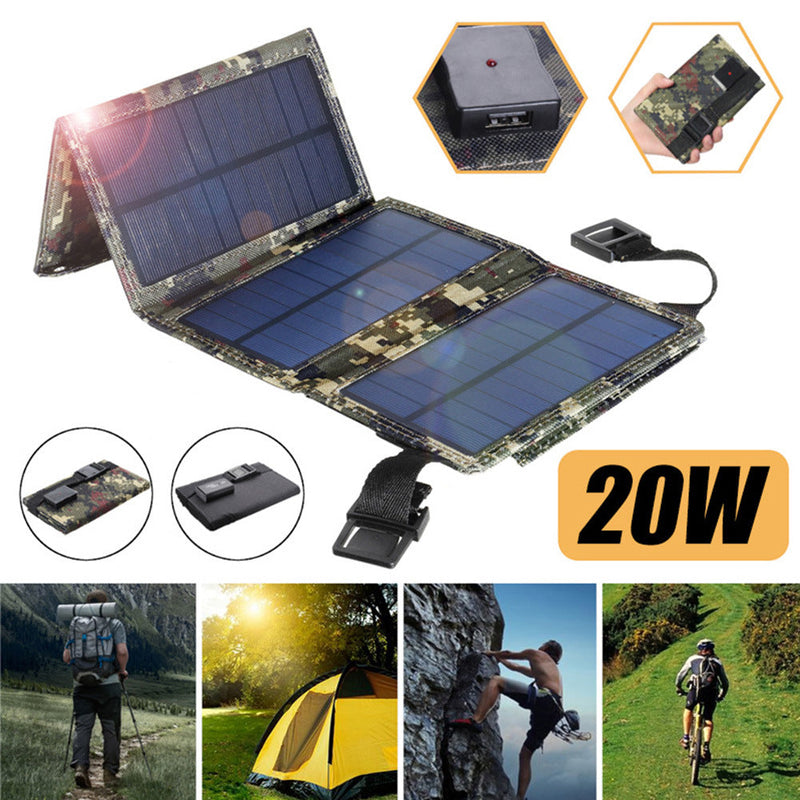 Load image into Gallery viewer, 20W Solar Foldable Bag 8W 5V Usb Outdoor Mobile Phone Portable Solar Charger Charging Board
