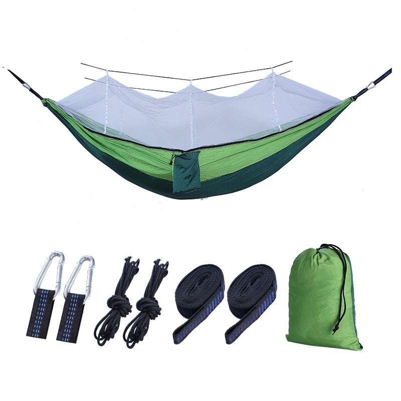 Load image into Gallery viewer, Bourette spinning 210T Nylon Hammock Outdoor Anti-mosquito Hammock Outdoor Camping Goods Bed Bearing
