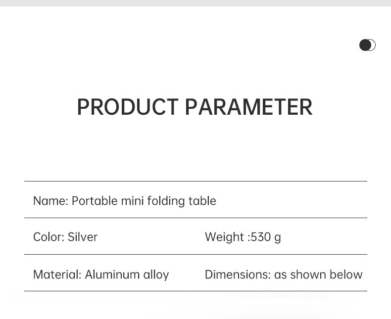 Load image into Gallery viewer, Black Lightweight Portable Folding Ultralight Roll Up Mini Aluminum Picnic Camping Table Foldable For Outdoor Hiking
