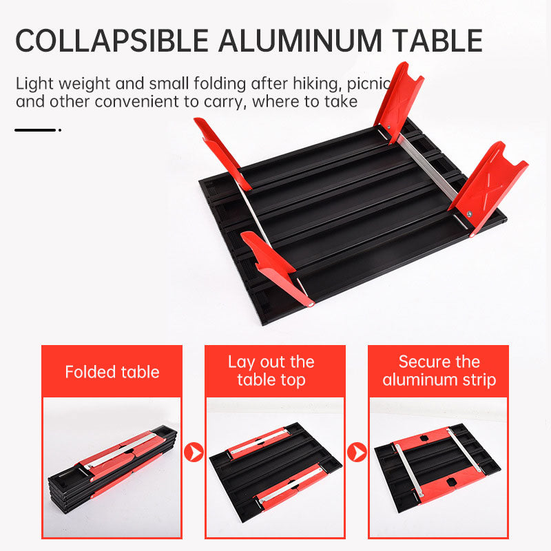 Load image into Gallery viewer, Black Lightweight Portable Folding Ultralight Roll Up Mini Aluminum Picnic Camping Table Foldable For Outdoor Hiking
