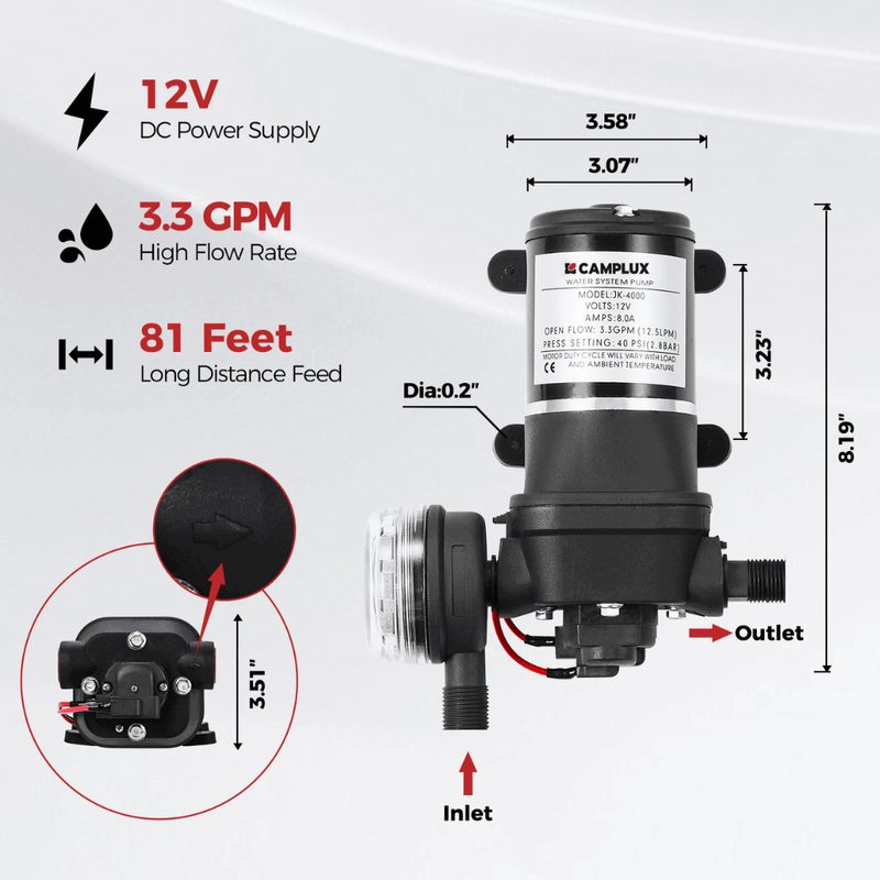 Load image into Gallery viewer, Camplux BD264P120 Propane Outdoor Water Heater Pump Kit
