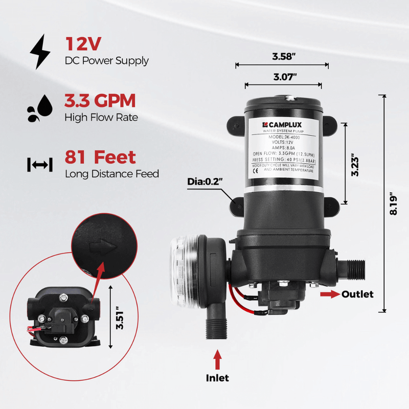 Load image into Gallery viewer, Camplux BD422P120 Propane Outdoor Water Heater Pump Kit

