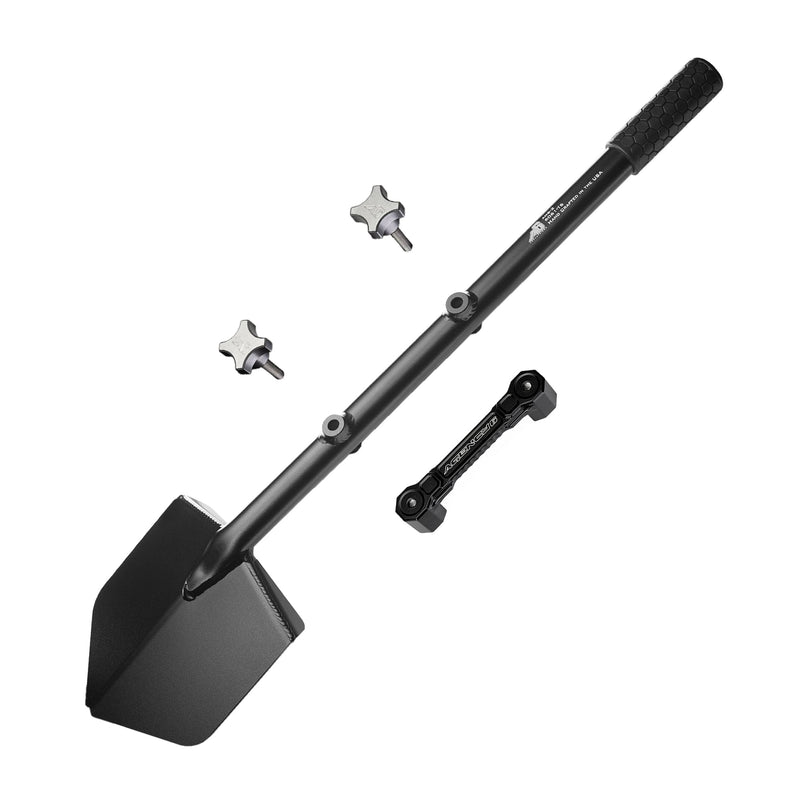 Load image into Gallery viewer, Shovel / Mount Combo - Black LONG Shovel / Black SSM with Knobs
