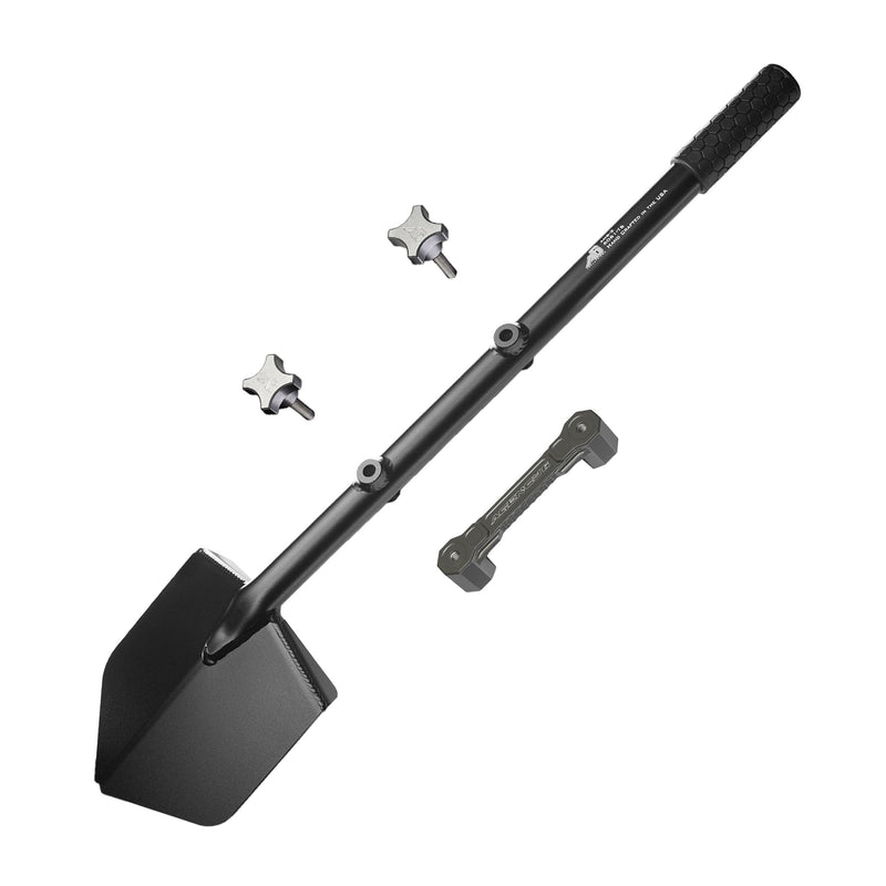 Load image into Gallery viewer, Shovel / Mount Combo - Black LONG Shovel / Grey SSM with Knobs
