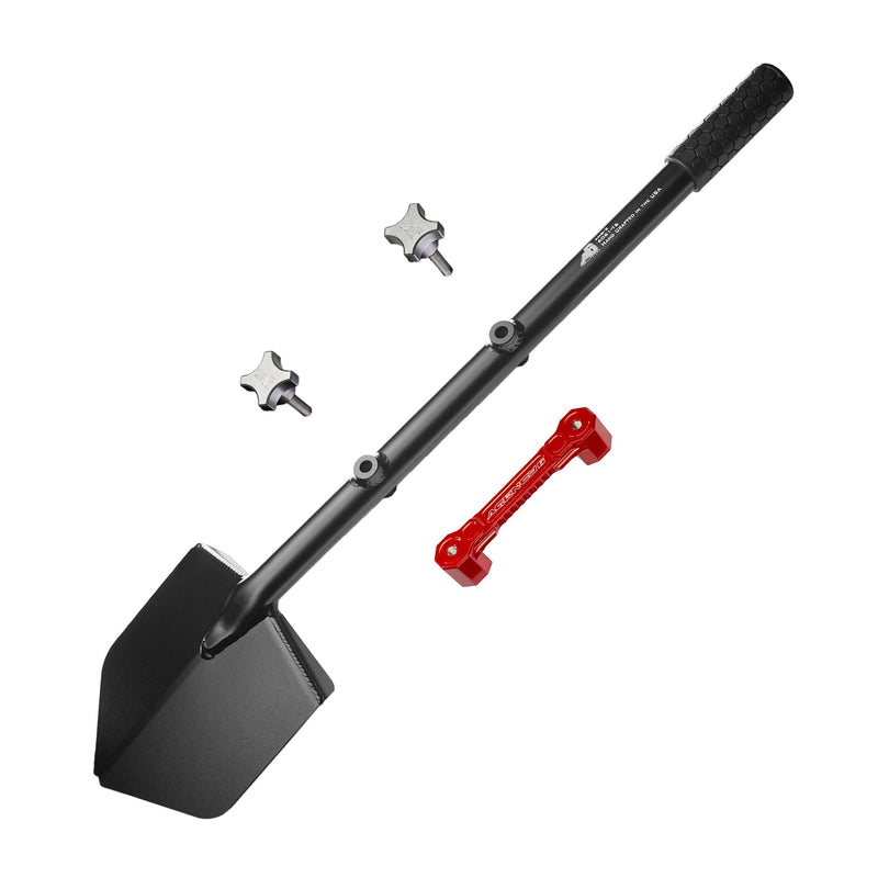 Load image into Gallery viewer, Shovel / Mount Combo - Black LONG Shovel / Red SSM with Knobs
