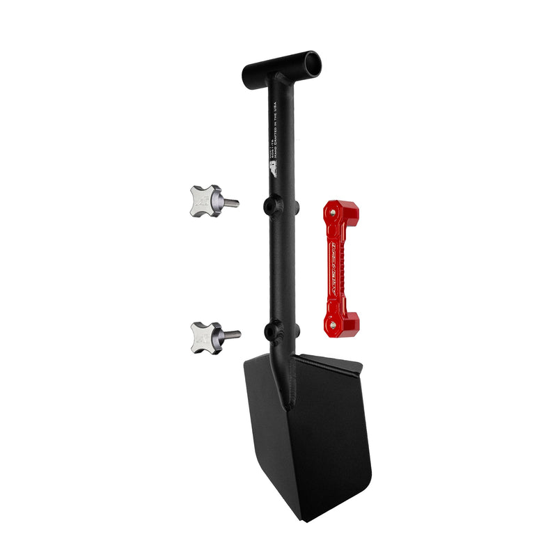 Load image into Gallery viewer, Shovel / Mount Combo - Black Mini Shovel / Red SSM with Knobs
