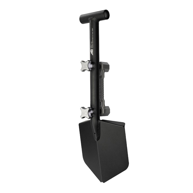 Load image into Gallery viewer, Shovel / Mount Combo - Black Mini Shovel / Grey SSM with Knobs
