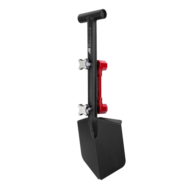 Load image into Gallery viewer, Shovel / Mount Combo - Black Mini Shovel / Red SSM with Knobs
